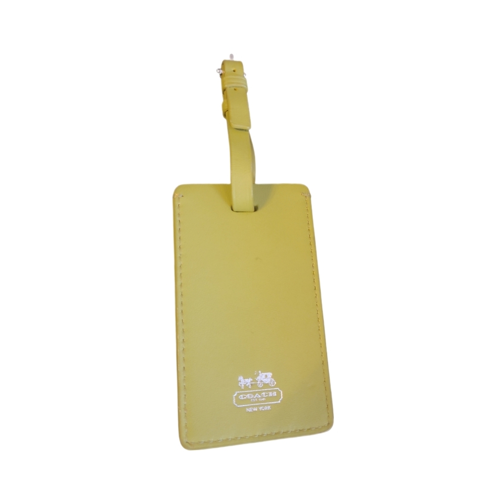 Coach Yellow/green Leather Luggage Tag